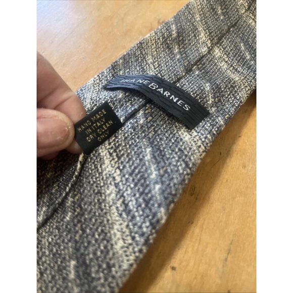 Jhane Barnes Pure Silk Neck Tie 4"x58" Silver Gray Cream Made in Italy - Picture 5 of 6